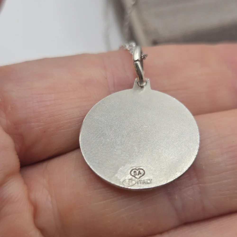 Vintage Silver Angel Cherub Pendant Necklace - Picture 7 of 10